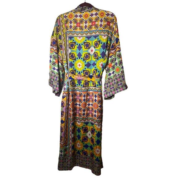 Zara Printed Satin Kimono Size Small - Picture 4 of 11